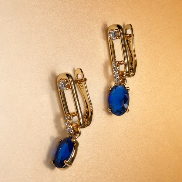 Blue_Oval_Drop_Ears_Anti_Tarnish_Earring_For_Women