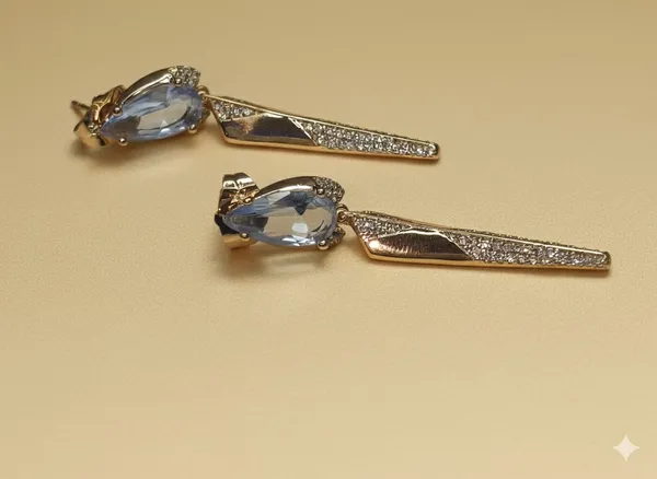Ice_Blue_Teardrop_Sharpcut_Drop_Ears_Anti_Tarnish_Earring_For_Women
