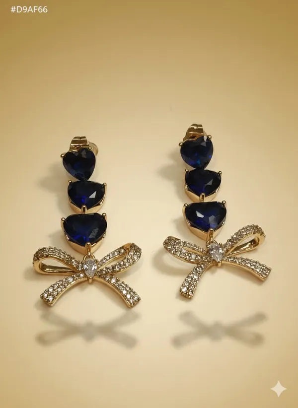 Blue_Heart_Bow_Drop_Ears_Anti_Tarnish_Earring_For_Women