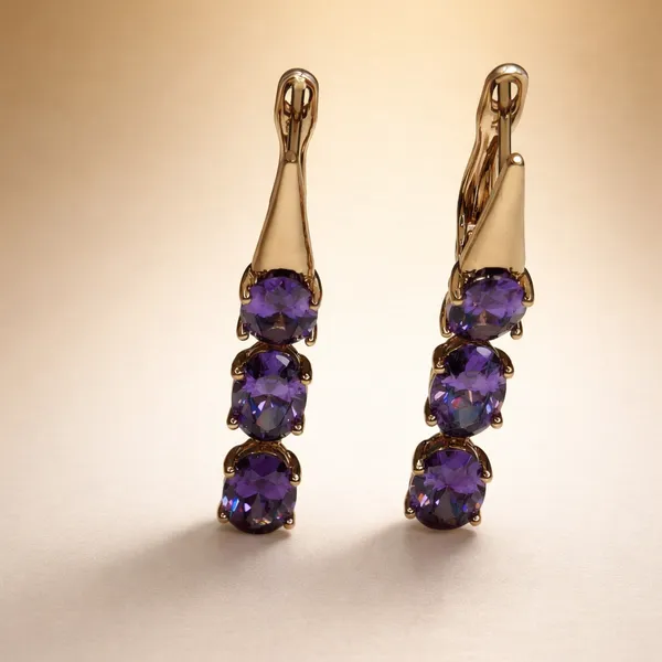 Purple_Triple_Crystal_Drop_Ears_Anti_Tarnish_Earring_For_Women