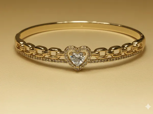 Gold_Elegant_Heart_Crystal_Chain_Anti_Tarnish_Ring_Bracelet_For_Women
