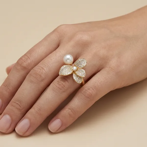 White_Floral_Pearl_Anti_Tarnish_Finger_Ring_For_Women