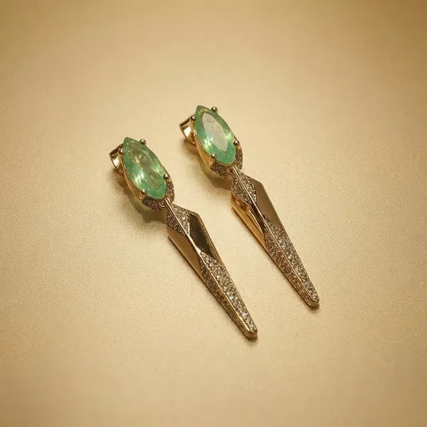 Green_Emerald_Sharpcut_Drop_Ears_Anti_Tarnish_Earring_For_Women