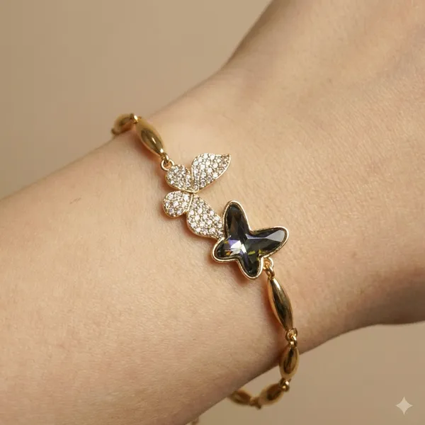 Black_Crystal_Butterfly_Chain_Anti_Tarnish_Bracelet_For_Women