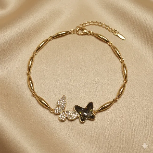 Black_Crystal_Butterfly_Chain_Anti_Tarnish_Bracelet_For_Women