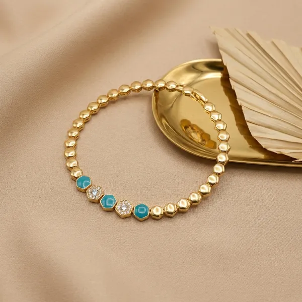 Turquoise_Hexagon_Link_Anti_Tarnish_Bracelet_For_Women