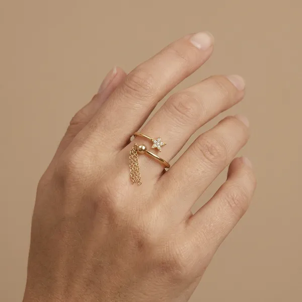 Gold_Star_Charm_Adjustable_Anti_Tarnish_Finger_Ring_For_Women