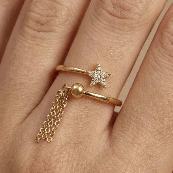 Gold_Star_Charm_Adjustable_Anti_Tarnish_Finger_Ring_For_Women