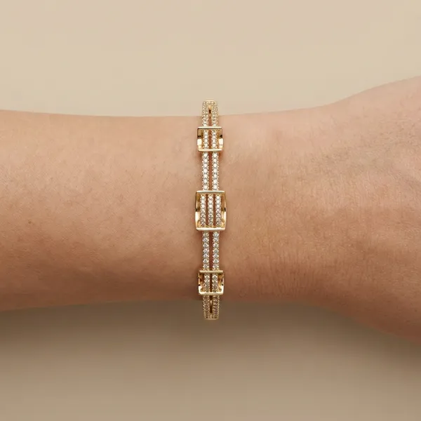 Gold_Dual_Row_Stone_Anti_Tarnish_Ring_Bracelet_For_Women