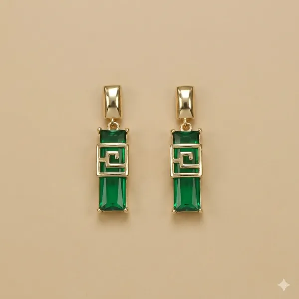 Green_Emerald_Geometric_Drop_Ears_Anti_Tarnish_Earring_For_Women