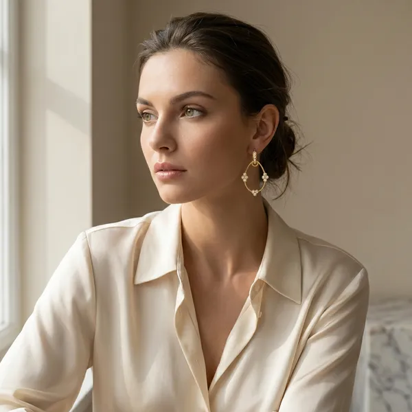 Gold_Teardrop_Floral_Hoop_Ears_Anti_Tarnish_Earring_For_Women