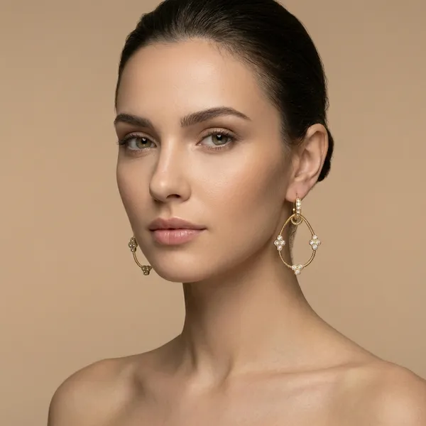 Gold_Teardrop_Floral_Hoop_Ears_Anti_Tarnish_Earring_For_Women