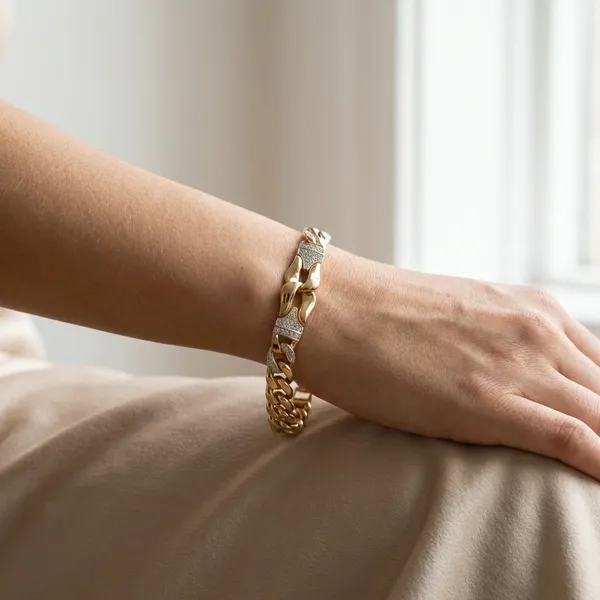 Gold_And_Silver_Sculpted_Pave_Anti_Tarnish_Bracelet_For_Women