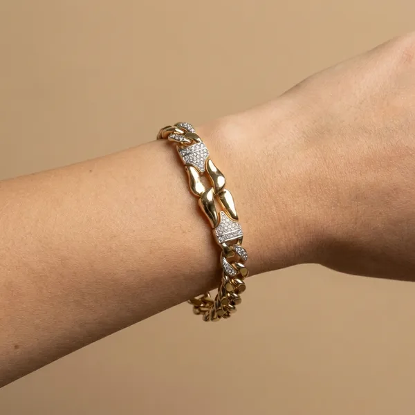 Gold_And_Silver_Sculpted_Pave_Anti_Tarnish_Bracelet_For_Women