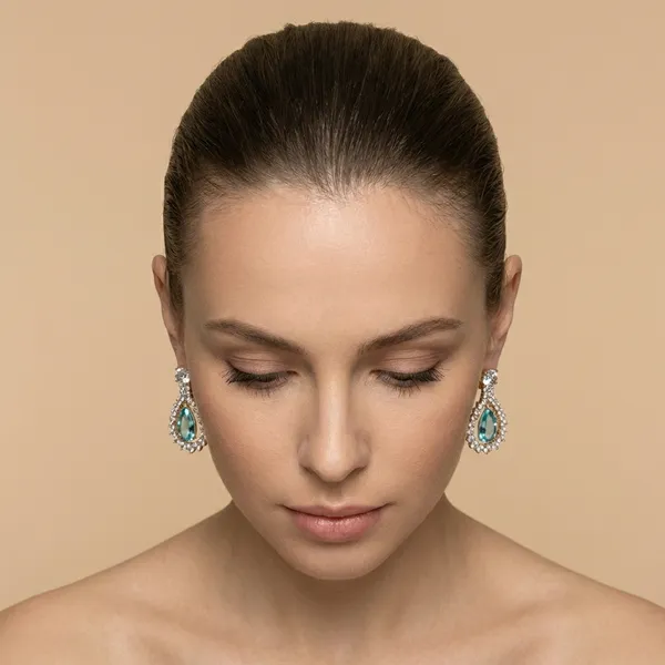 Light_Blue_Aqua_Teardrop_Double_Drop_Cz_Halo_Ears_Anti_Tarnish_Earring_For_Women