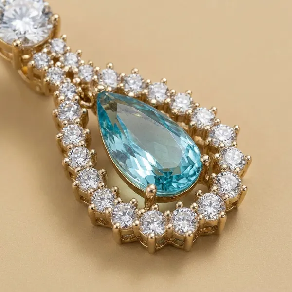 Light_Blue_Aqua_Teardrop_Double_Drop_Cz_Halo_Ears_Anti_Tarnish_Earring_For_Women