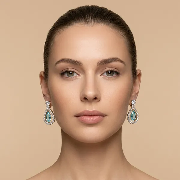 Light_Blue_Aqua_Teardrop_Double_Drop_Cz_Halo_Ears_Anti_Tarnish_Earring_For_Women