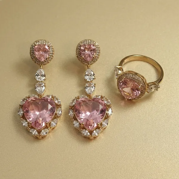Pink_Heart_Drop_Ears_Anti_Tarnish_Earring_For_Women