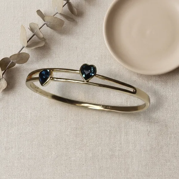 Blue_Twin_Heart_Sleek_Gold_Anti_Tarnish_Ring_Bracelet_For_Women