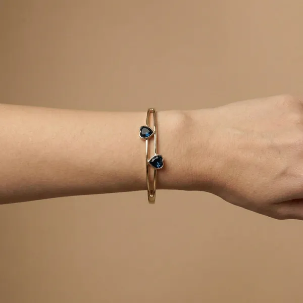 Blue_Twin_Heart_Sleek_Gold_Anti_Tarnish_Ring_Bracelet_For_Women