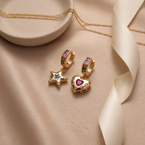 Rainbow_Gold_Heart_&_Star_Charm_Huggie_Ears_Anti_Tarnish_Earring_For_Women