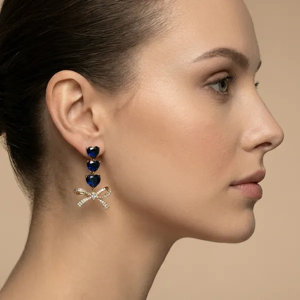 Blue_Heart_Bow_Drop_Ears_Anti_Tarnish_Earring_For_Women