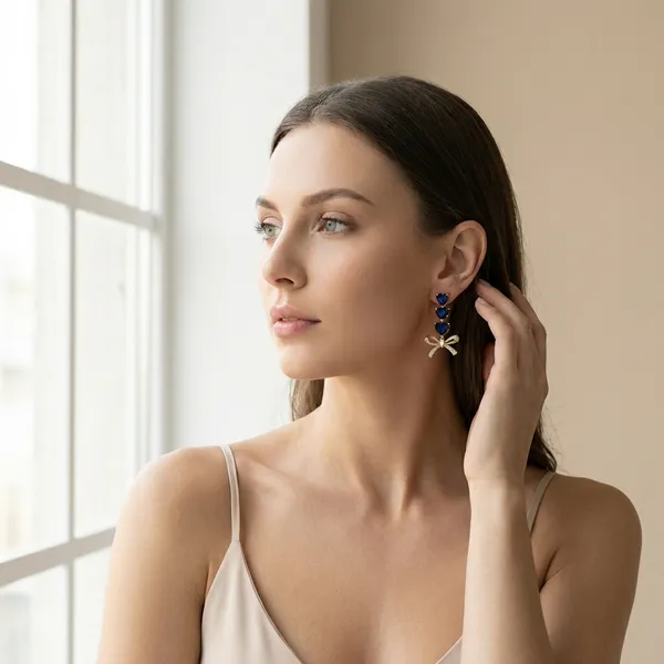 Blue_Heart_Bow_Drop_Ears_Anti_Tarnish_Earring_For_Women