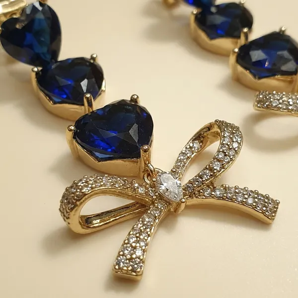 Blue_Heart_Bow_Drop_Ears_Anti_Tarnish_Earring_For_Women