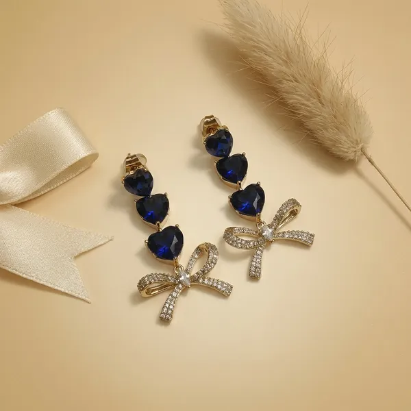 Blue_Heart_Bow_Drop_Ears_Anti_Tarnish_Earring_For_Women
