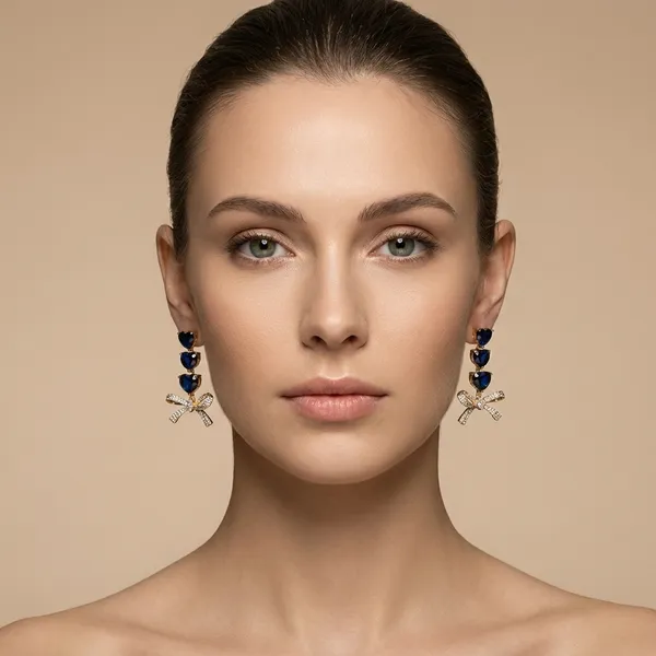 Blue_Heart_Bow_Drop_Ears_Anti_Tarnish_Earring_For_Women