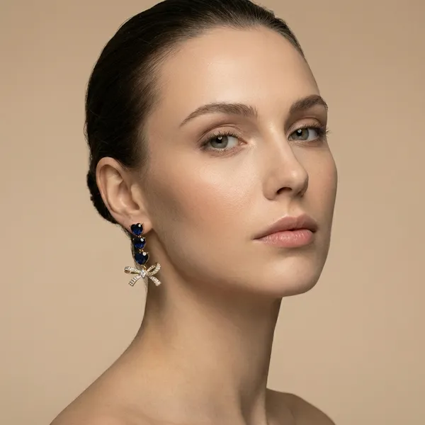 Blue_Heart_Bow_Drop_Ears_Anti_Tarnish_Earring_For_Women