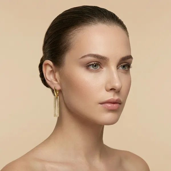Gold_Diamond_Studded_Open_Rectangle_Drop_Ears_Anti_Tarnish_Earring_For_Women