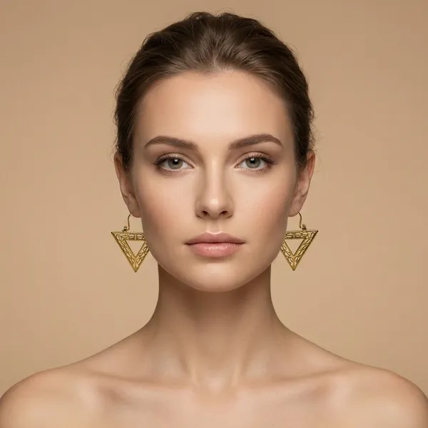 Gold_Triangle_Filigree_Drop_Ears_Anti_Tarnish_Earring_For_Women