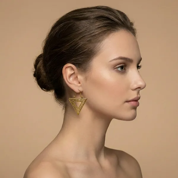Gold_Triangle_Filigree_Drop_Ears_Anti_Tarnish_Earring_For_Women