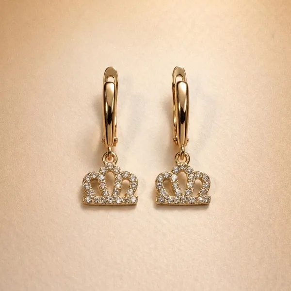 Gold_Crown_Charm_Dangle_Ears_Anti_Tarnish_Earring_For_Women