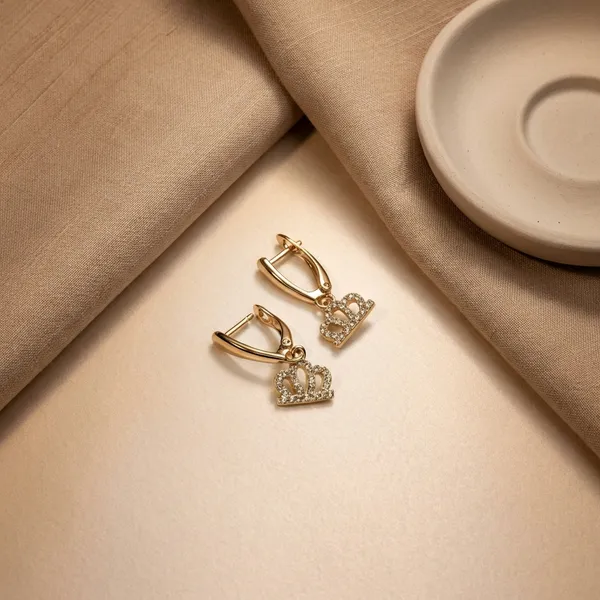 Gold_Crown_Charm_Dangle_Ears_Anti_Tarnish_Earring_For_Women