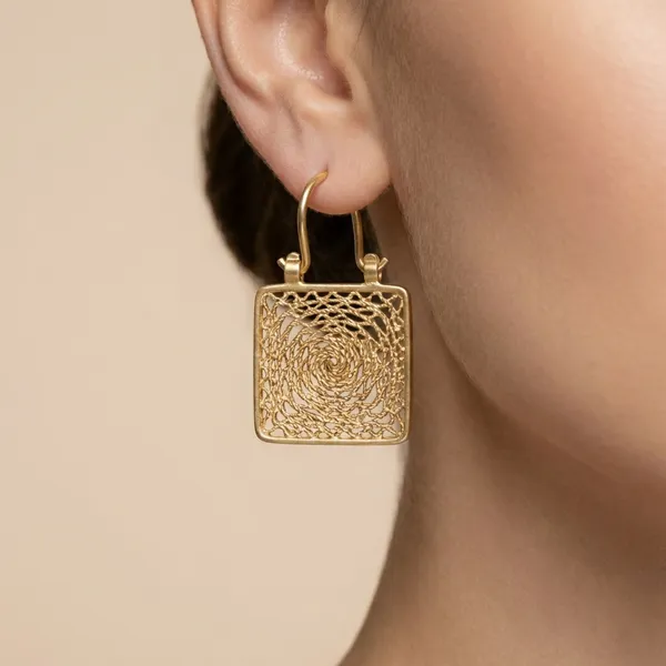 Gold_Textured_Square_Drop_Ears_Anti_Tarnish_Earring_For_Women