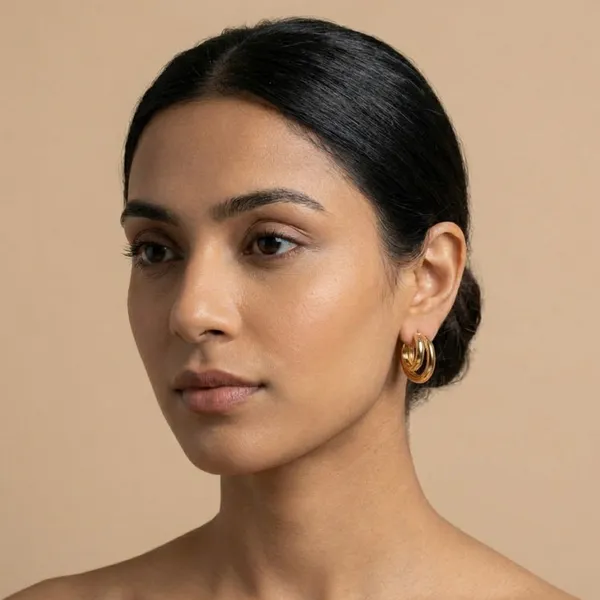 Gold_Triple_Layered_Gold_Hoop_Ears_Anti_Tarnish_Earring_For_Women