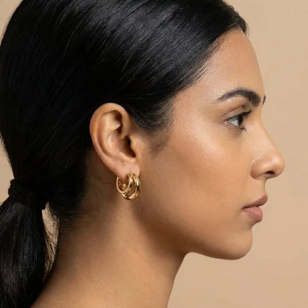 Gold_Triple_Layered_Gold_Hoop_Ears_Anti_Tarnish_Earring_For_Women