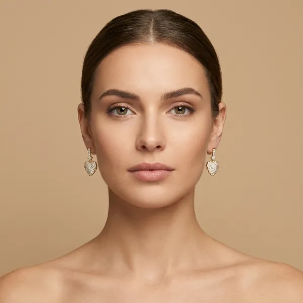 Golden_Heart_Cz_Drop_Ears_Anti_Tarnish_Earring_For_Women