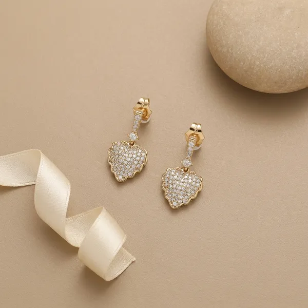 Golden_Heart_Cz_Drop_Ears_Anti_Tarnish_Earring_For_Women