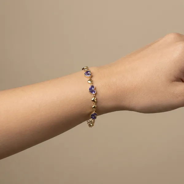 Purple_Amethyst_Heart_Chain_Anti_Tarnish_Bracelet_For_Women