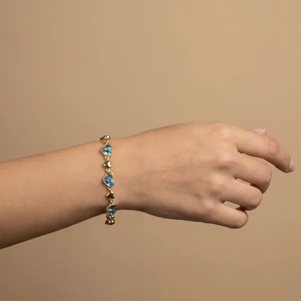 Light_Blue_Sapphire_Heart_Chain_Anti_Tarnish_Bracelet_For_Women