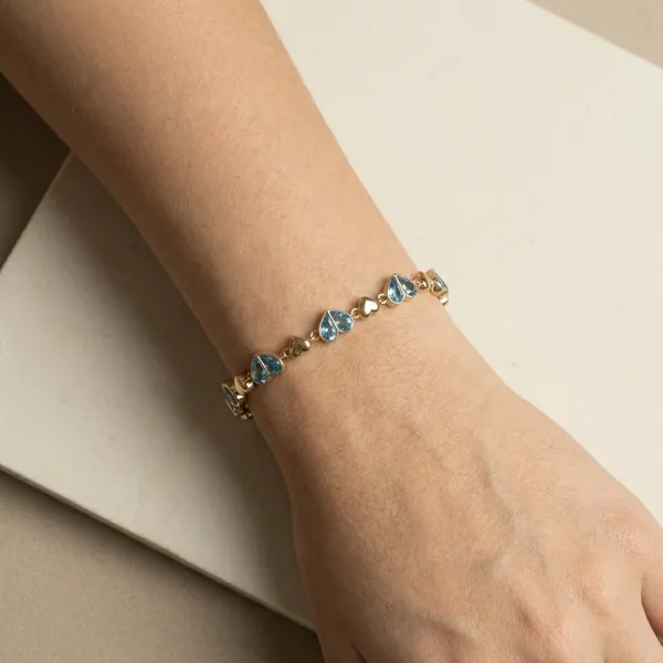 Light_Blue_Sapphire_Heart_Chain_Anti_Tarnish_Bracelet_For_Women