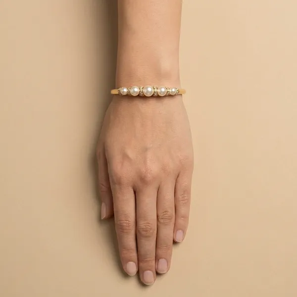 White_Gold_Pearl_Stone_Anti_Tarnish_Ring_Bracelet_For_Women