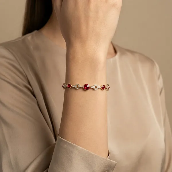 Red_Garnet_Crystal_Link_Anti_Tarnish_Bracelet_For_Women