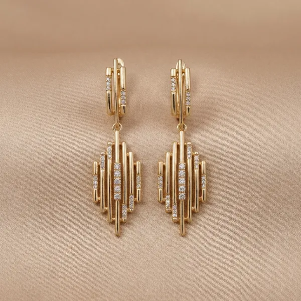 Gold_Layered_Bar_Drop_Ears_Anti_Tarnish_Earring_For_Women