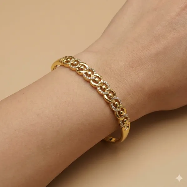 Gold_Circle_Link_Anti_Tarnish_Ring_Bracelet_For_Women