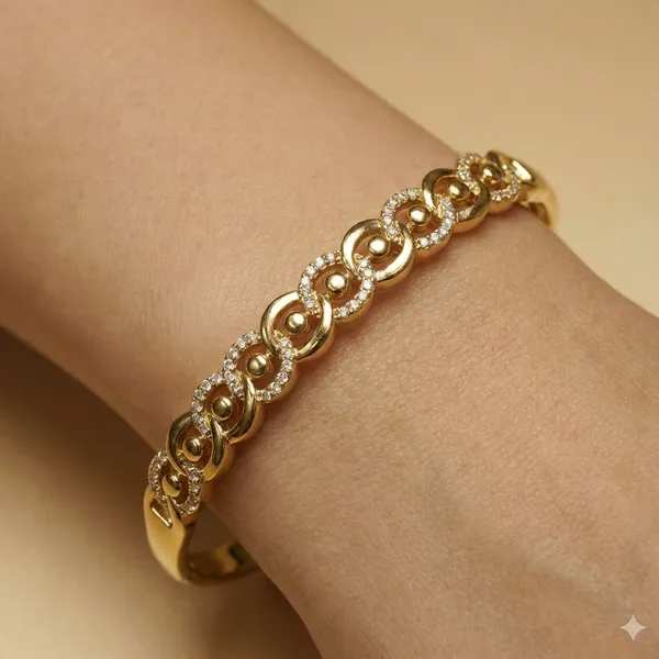 Gold_Circle_Link_Anti_Tarnish_Ring_Bracelet_For_Women