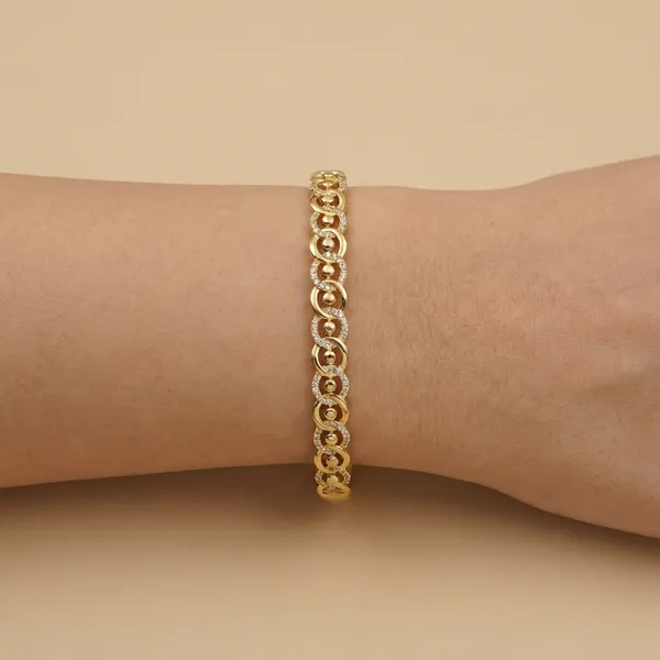 Gold_Circle_Link_Anti_Tarnish_Ring_Bracelet_For_Women